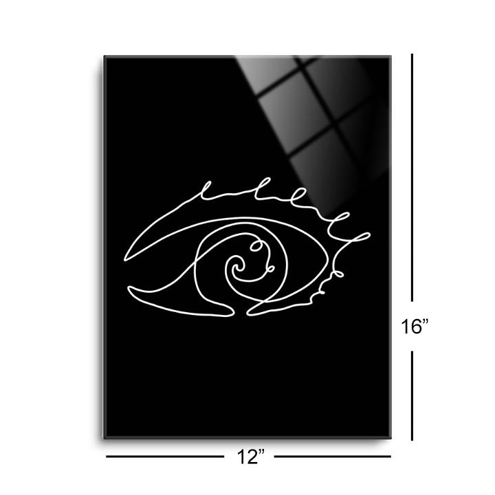 Simple Eye Drawing  | 12x16 | Glass Plaque