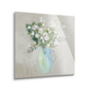 A Pitcher of Garden Flowers Light Sq | 8x8 | Glass Plaque