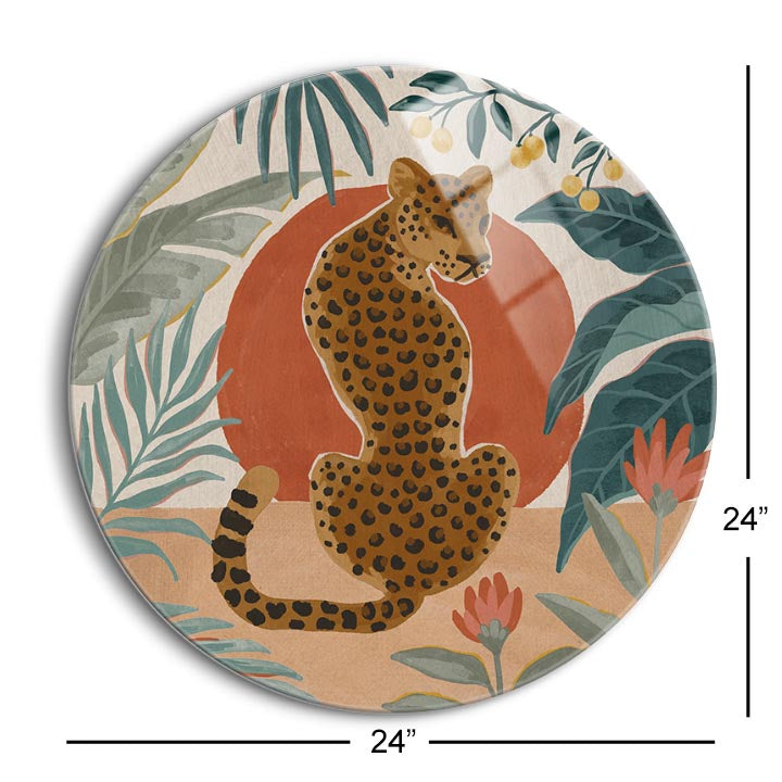 Big Cat Beauty II  | 24x24 Circle | Glass Plaque
