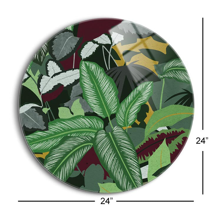 Jungle Safari II  | 24x24 Circle | Glass Plaque