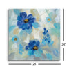 Blue Flowers Whisper II | 24x24 | Glass Plaque