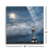 Lighthouse in Moonlight  | 12x12 | Glass Plaque