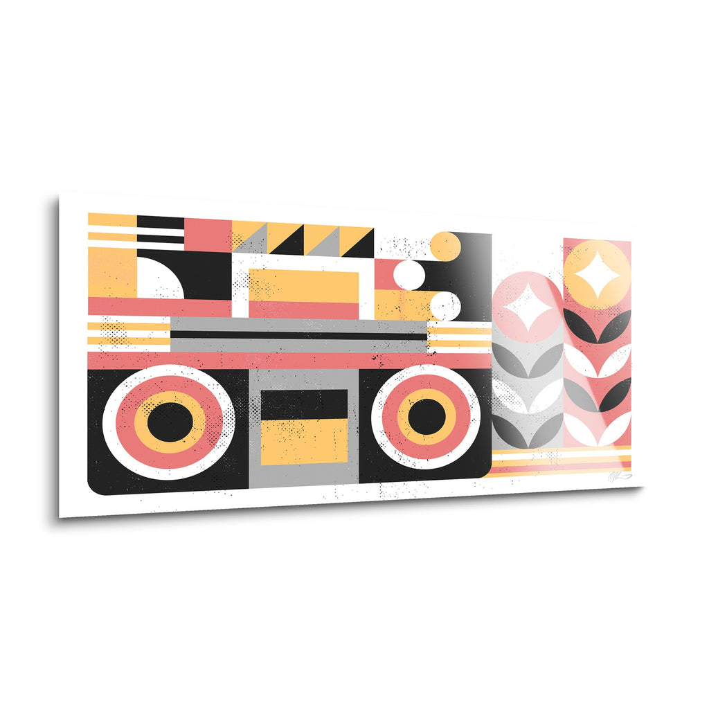 Abstract Boombox  | 12x24 | Glass Plaque