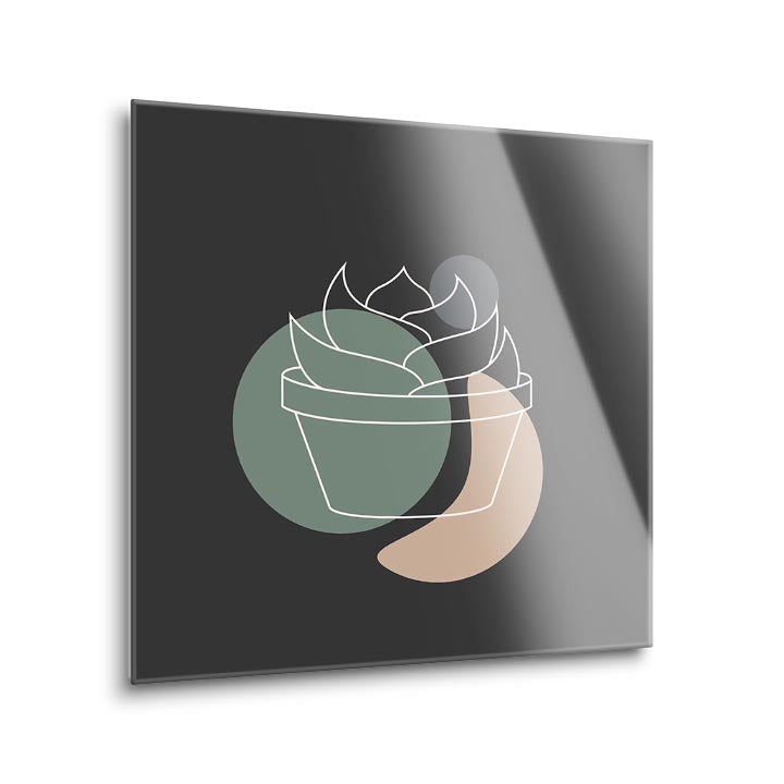 Succulent 1  | 12x12 | Glass Plaque