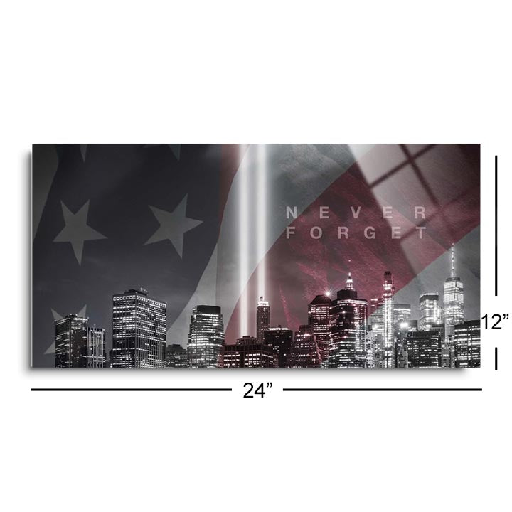 9/11 Memorial 5 (1-2H)  | 12x24 | Glass Plaque