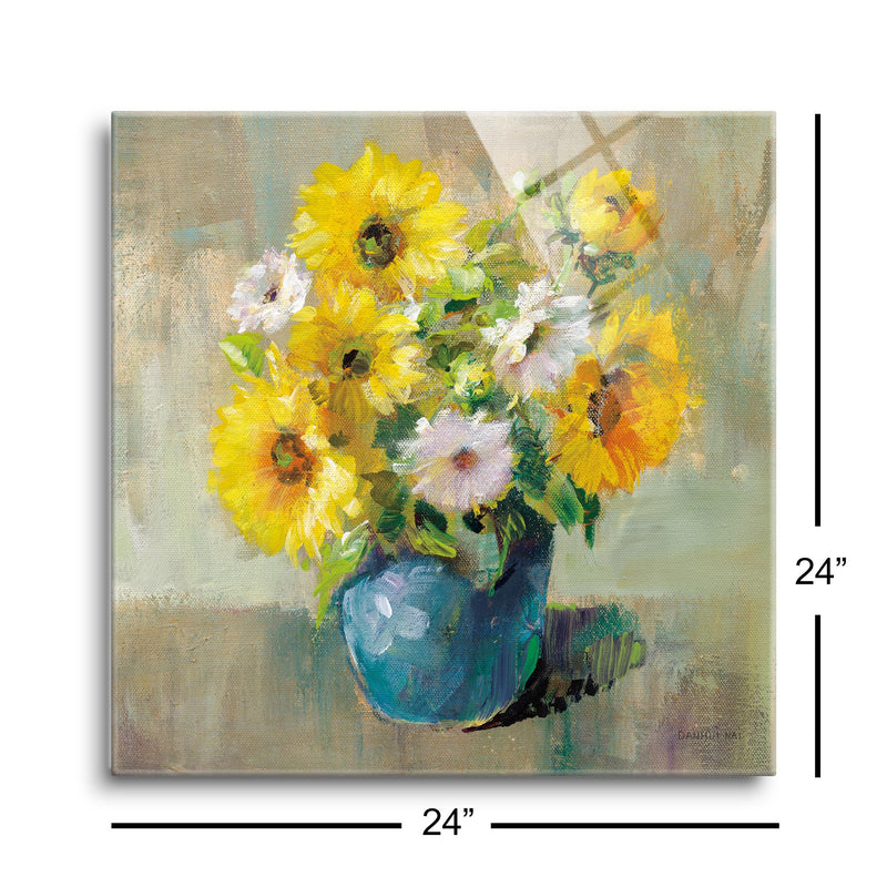 Sunflower Still Life I | 24x24 | Glass Plaque