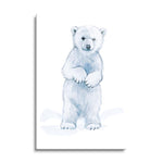 Baby Polar Bear  | 24x36 | Glass Plaque
