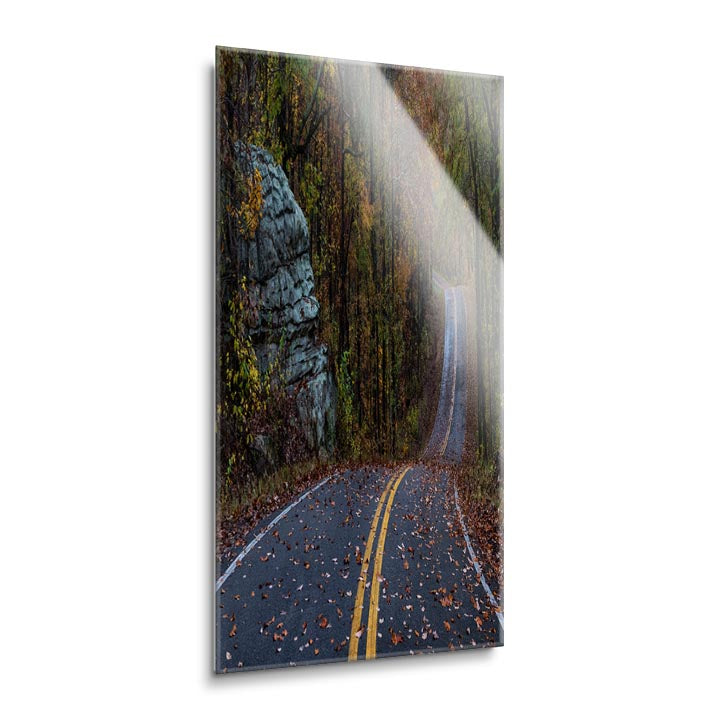 Autumn Drive III  | 12x24 | Glass Plaque