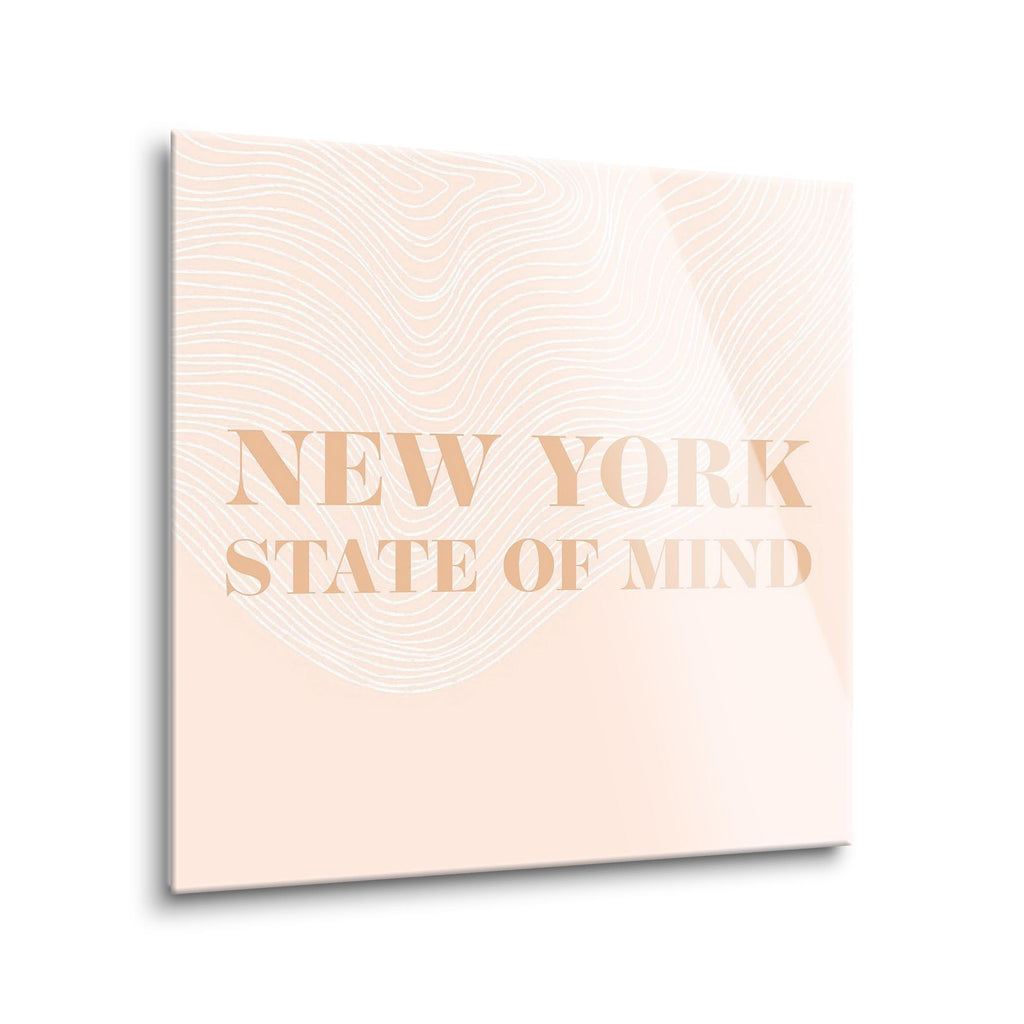 Modern Minimalist New York State of Mind | 24x24 | Glass Plaque