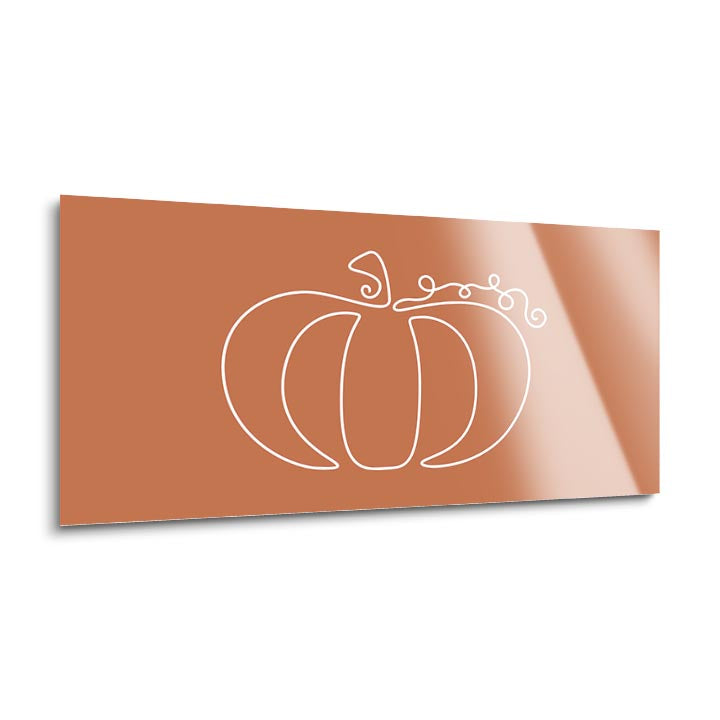 Fall Single Line Pumpkin 2  | 12x24 | Glass Plaque