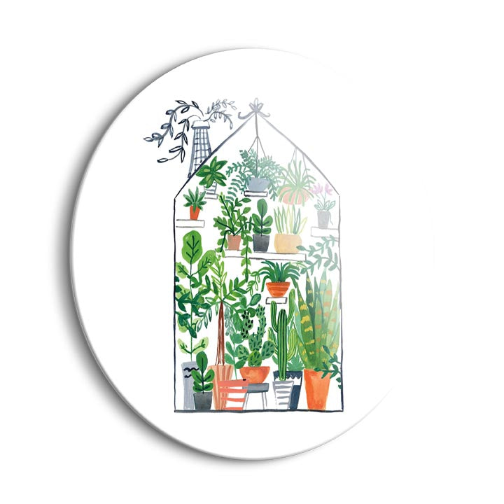 Greenhouse I  | 24x24 Circle | Glass Plaque