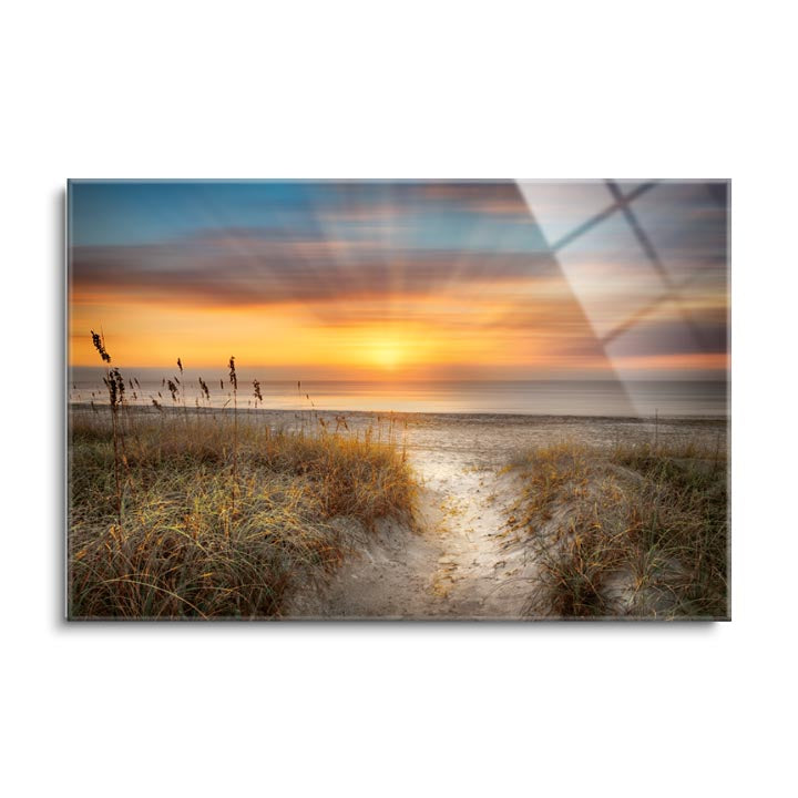 Sandy Walk at the Dunes  | 24x36 | Glass Plaque