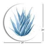 Midnight Succulent II  | 24x24 Circle | Glass Plaque