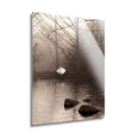 Silvered Morning Pond  | 24x36 | Glass Plaque