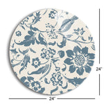 Floral Toile II  | 24x24 Circle | Glass Plaque