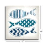 Fish Patterns I  | 12x12 | Glass Plaque