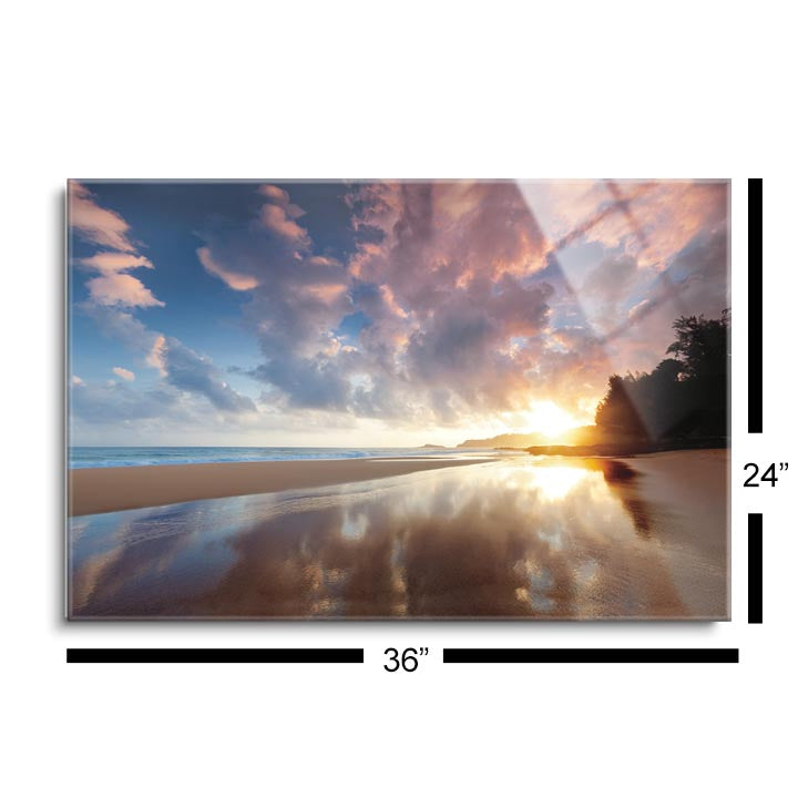 Secret Beach Sunrise  | 24x36 | Glass Plaque