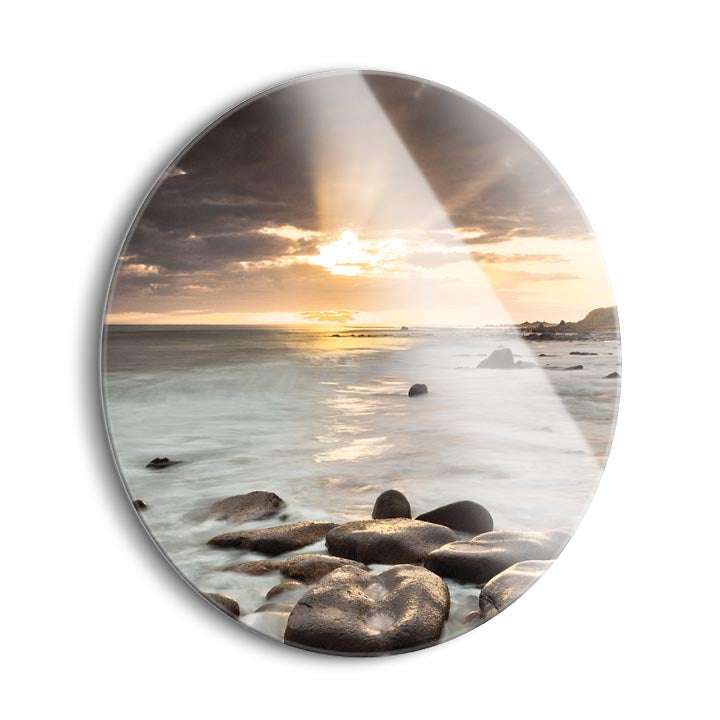 Nordic Sunset  | 24x24 Circle | Glass Plaque