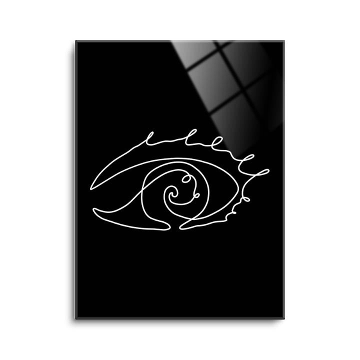Simple Eye Drawing  | 12x16 | Glass Plaque