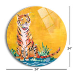 Tiger  | 24x24 Circle | Glass Plaque