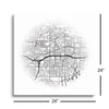 Minimalistic B&W Texas Hurst Circle Map | 24x24 | Glass Plaque