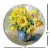 Sunflower Still Life II | 24x24 Circle | Glass Plaque