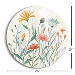 Wildflower Vibes III | 24x24 Circle | Glass Plaque