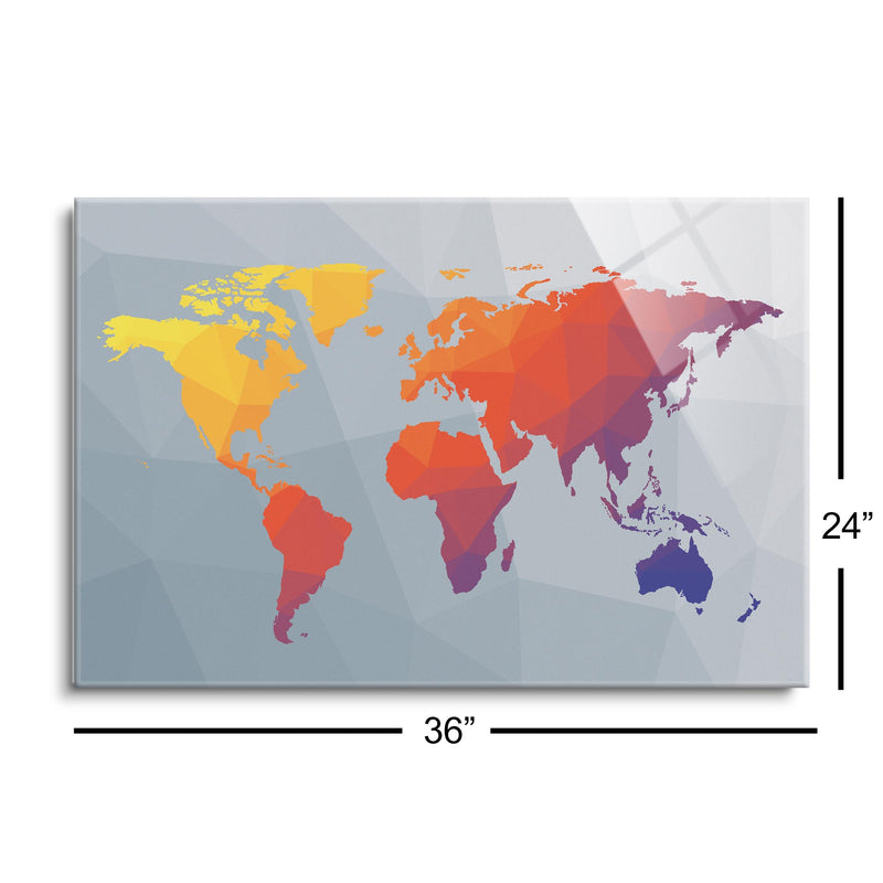 Geo Map I | 24x36 | Glass Plaque