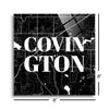 Minimalistic B&W Washington Covington Map | 8x8 | Glass Plaque