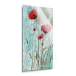 Splash Poppies II  | 12x24 | Glass Plaque