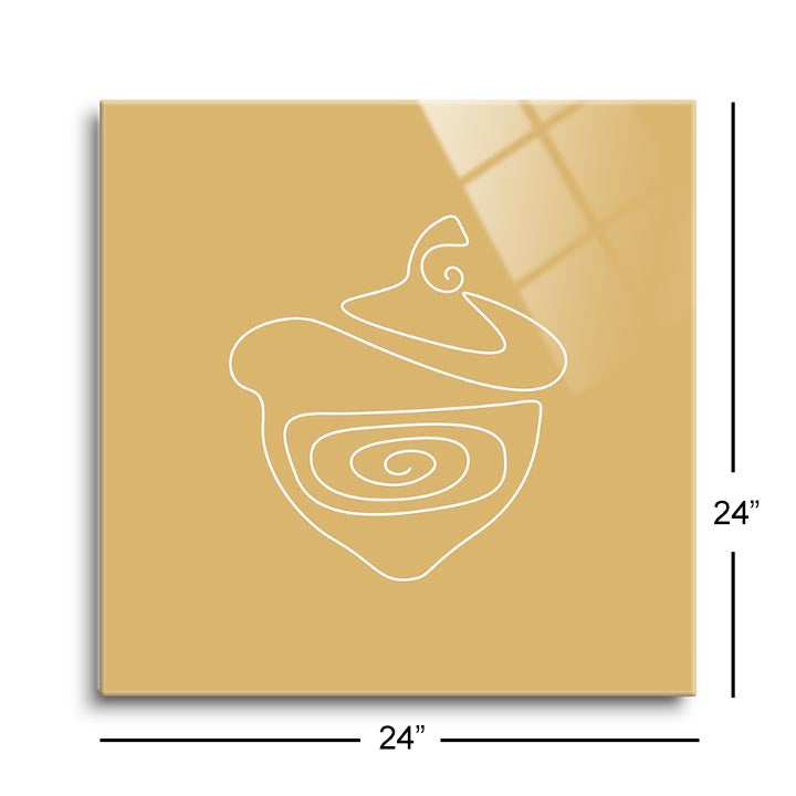 Fall Single Line Acorn 2  | 12x12 | Glass Plaque