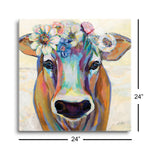 Beau with Flowers | 24x24 | Glass Plaque