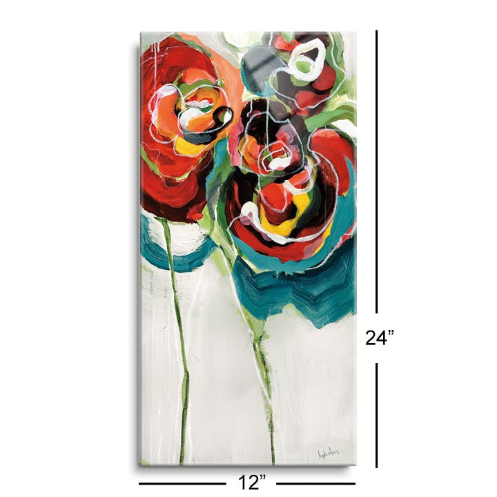 Wasabi Rose I  | 12x24 | Glass Plaque