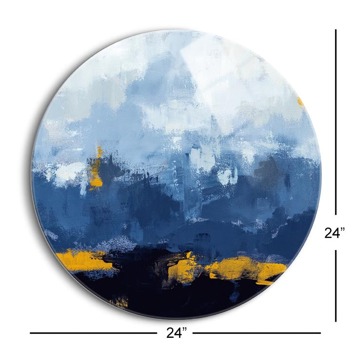 Mountain Gold  | 24x24 Circle | Glass Plaque