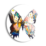 Papillon Daisy  | 24x24 Circle | Glass Plaque