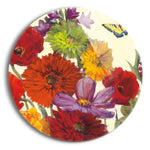 Butterfly Flower Scatter II | 24x24 Circle | Glass Plaque