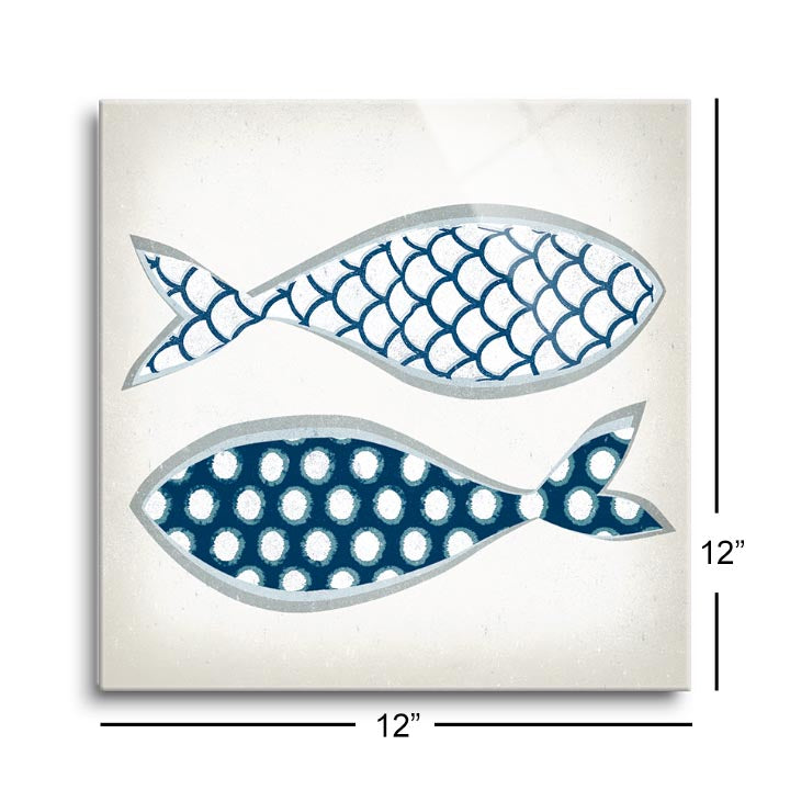 Fish Patterns II  | 12x12 | Glass Plaque