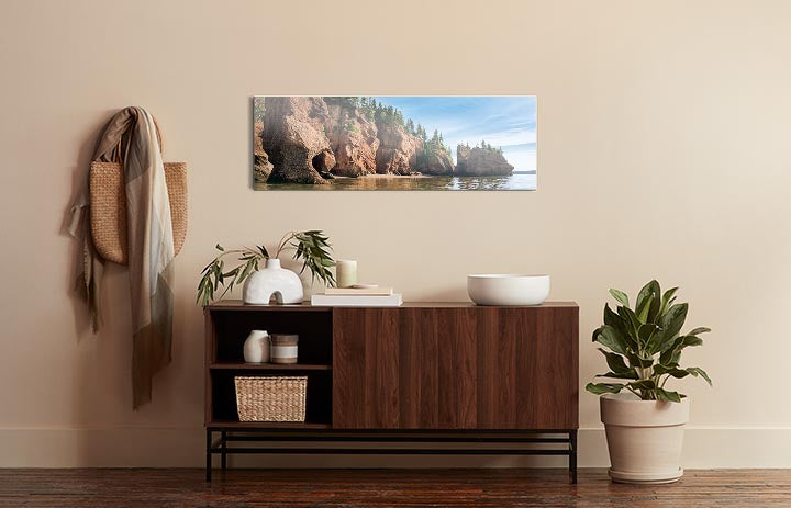 Hopewell Rocks, Bay of Fundy, NB  | 12x36 | Glass Plaque