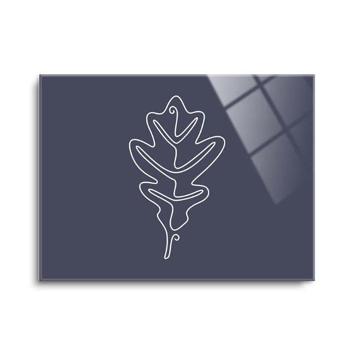 Fall Single Line Maple Leaf 2  | 12x16 | Glass Plaque