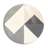 Triangles IV Neutral Crop  | 24x24 Circle | Glass Plaque