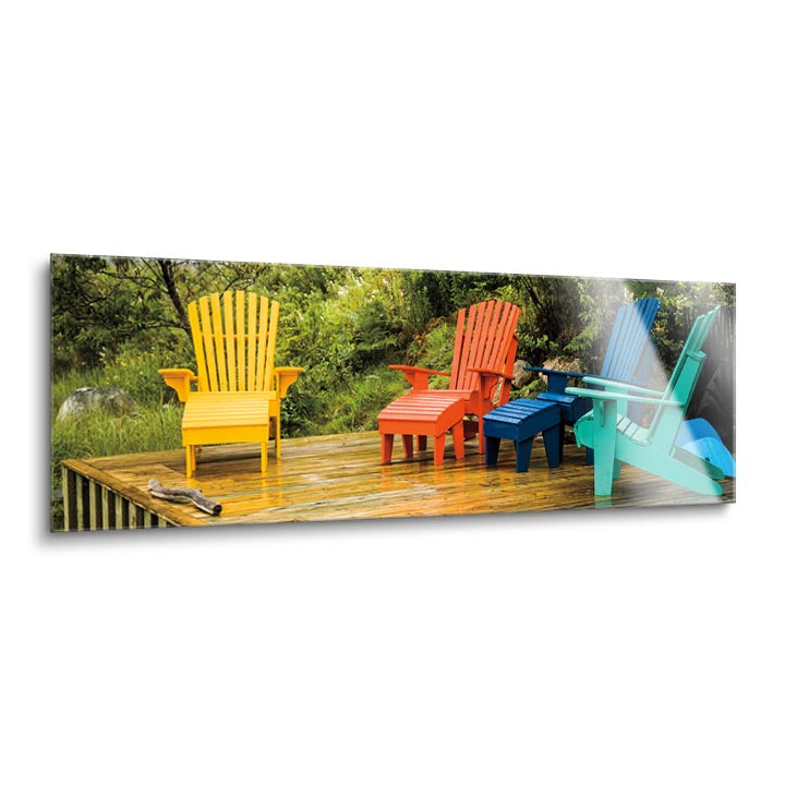 Muskoka Chairs, NS  | 12x36 | Glass Plaque