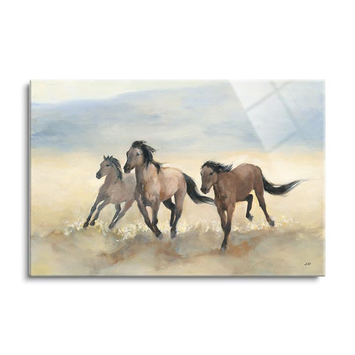Wild Mustangs  | 24x36 | Glass Plaque