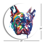 Frenchie  | 24x24 Circle | Glass Plaque