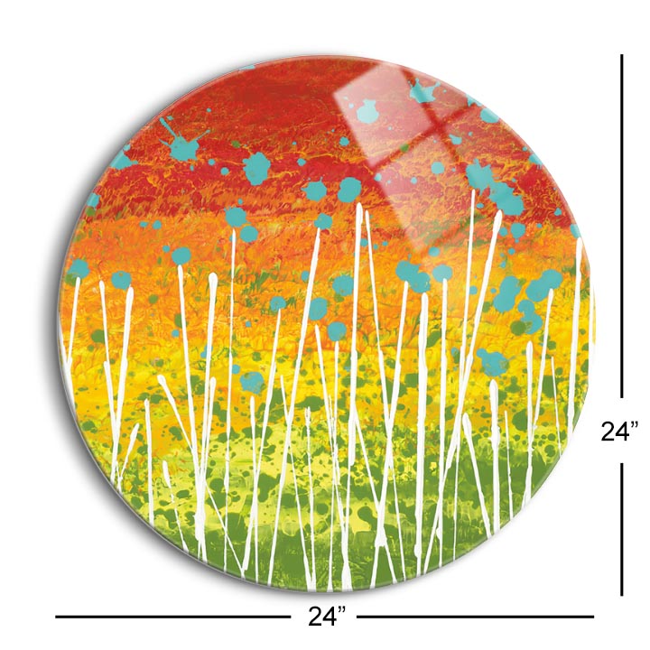 Spring View  | 24x24 Circle | Glass Plaque