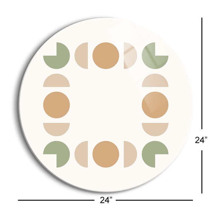 Modern Minimalist 7  | 24x24 Circle | Glass Plaque