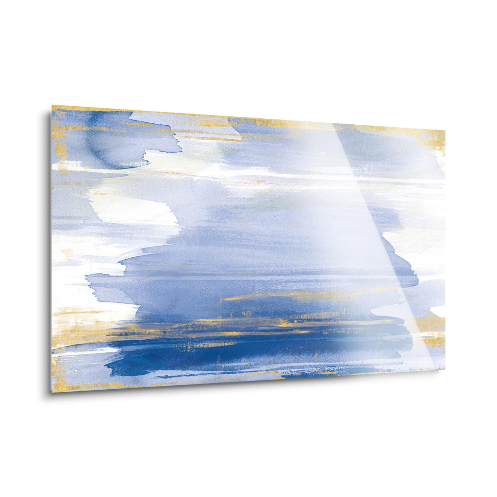 A Rosy View Blue | 24x36 | Glass Plaque