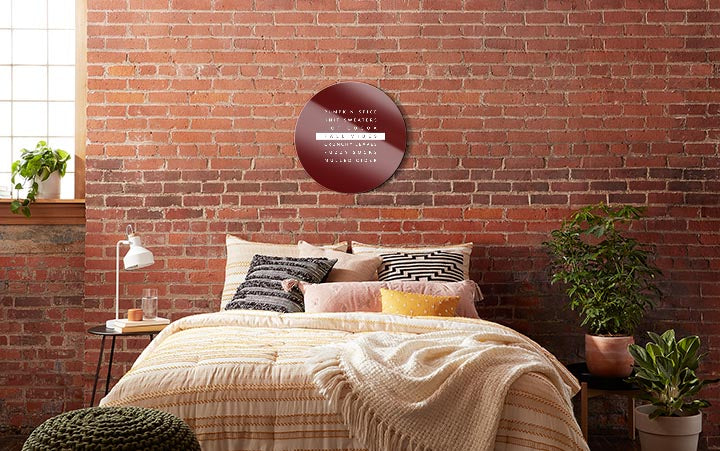 Maroon Fall Vibes  | 24x24 Circle | Glass Plaque