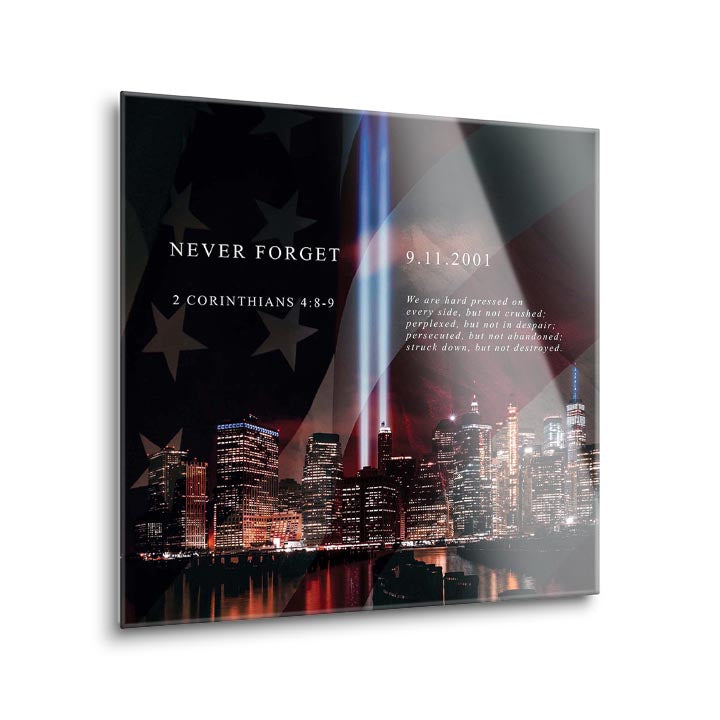 9/11 Memorial 4 (1-1)  | 12x12 | Glass Plaque