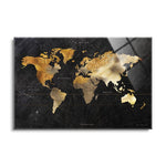 Dramatic World Map  | 24x36 | Glass Plaque