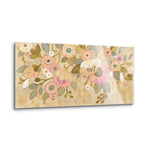 Decorative Pastel Flowers | 8x16 | Glass Plaque
